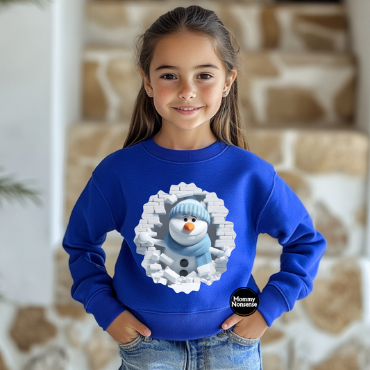 Snowman in Brick- DTF TRANSFER  (Z78)