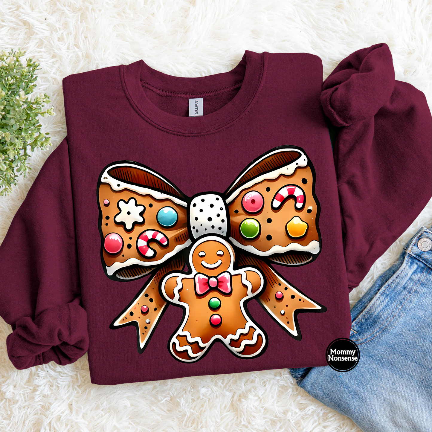 Gingerbread Man Bow - DTF TRANSFER (L154) DTF Transfer