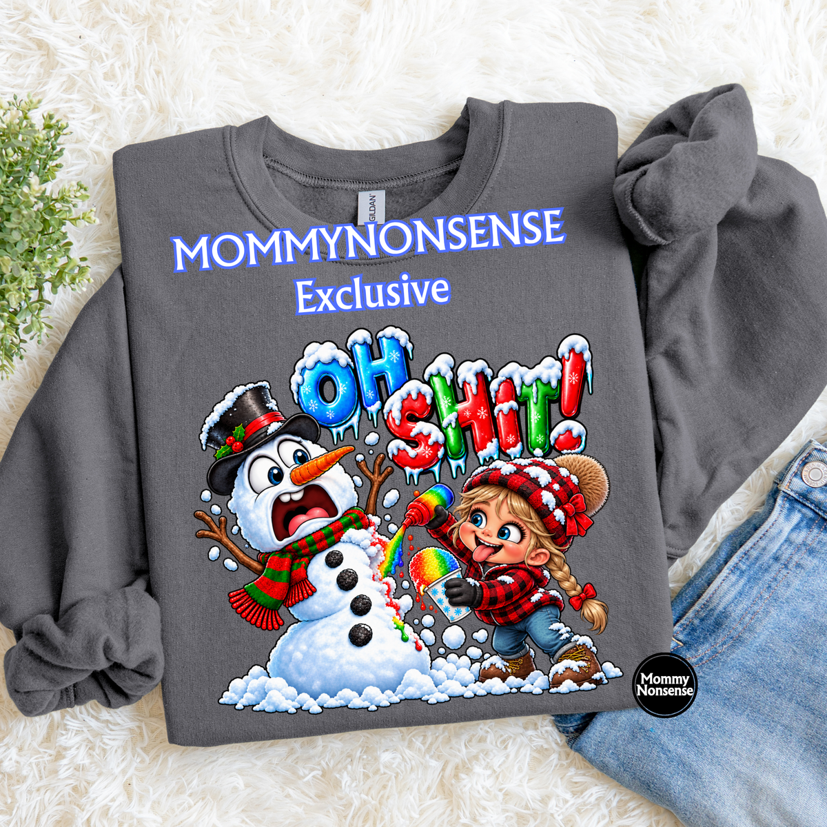 Oh Shit snowman girl version- DTF TRANSFER (M201) DTF Transfer