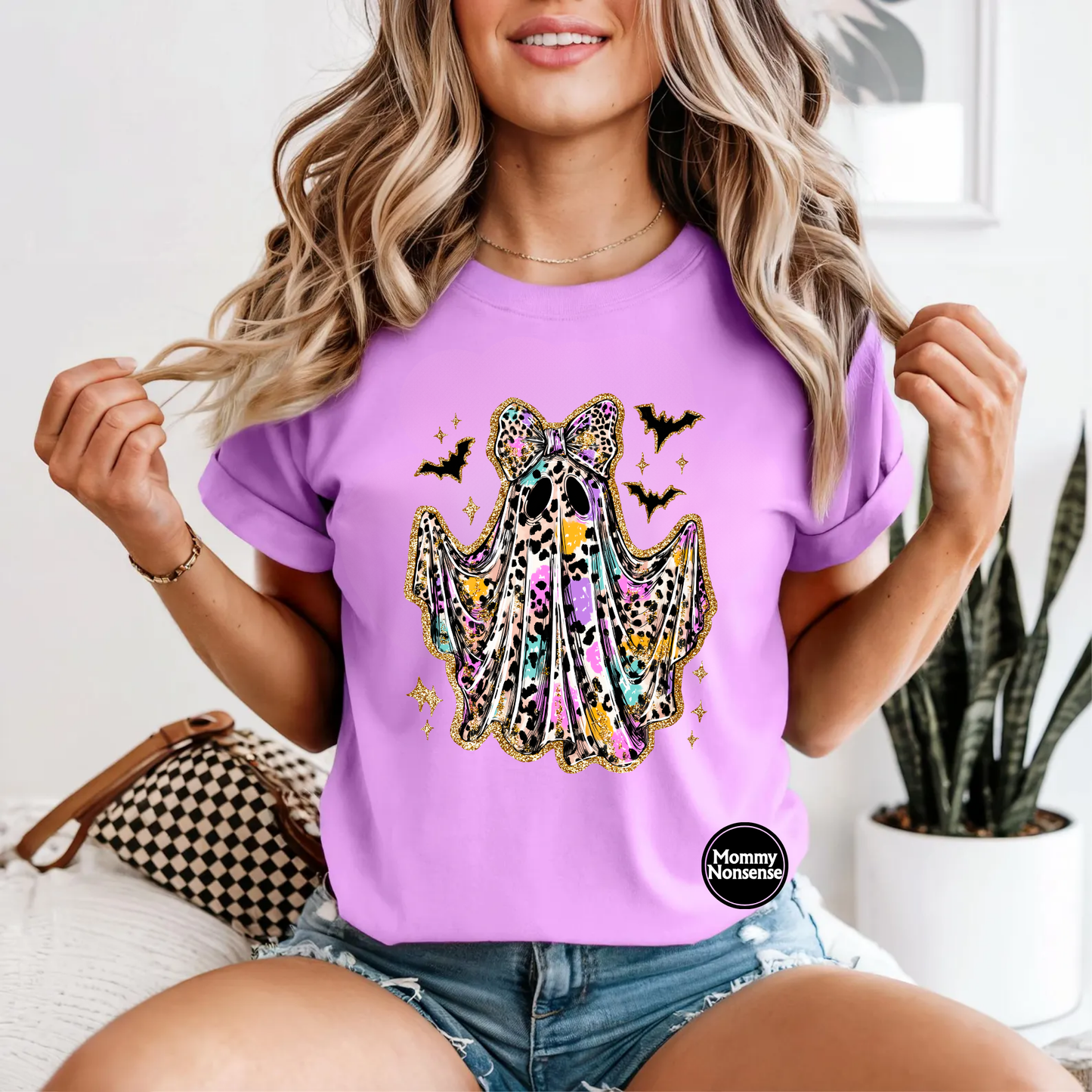 Leopard Faux Glitter Ghost- DTF TRANSFER (L810) DTF Transfer