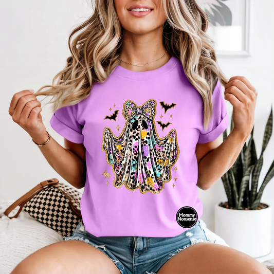 Leopard Faux Glitter Ghost- DTF TRANSFER (L810) DTF Transfer