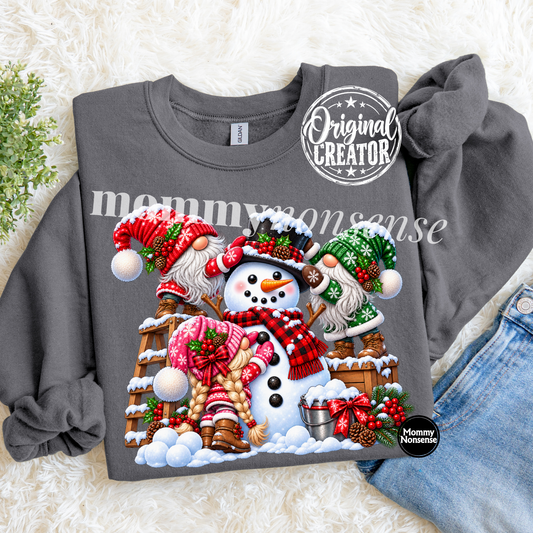Gnomes with Snowman