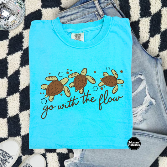 Go With The flow turtles- DTF TRANSFER (L704) DTF Transfer