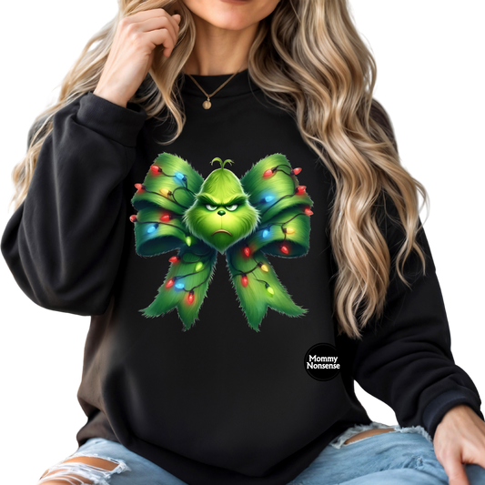Grinch Bow -DTF TRANSFER (H24) DTF Transfer