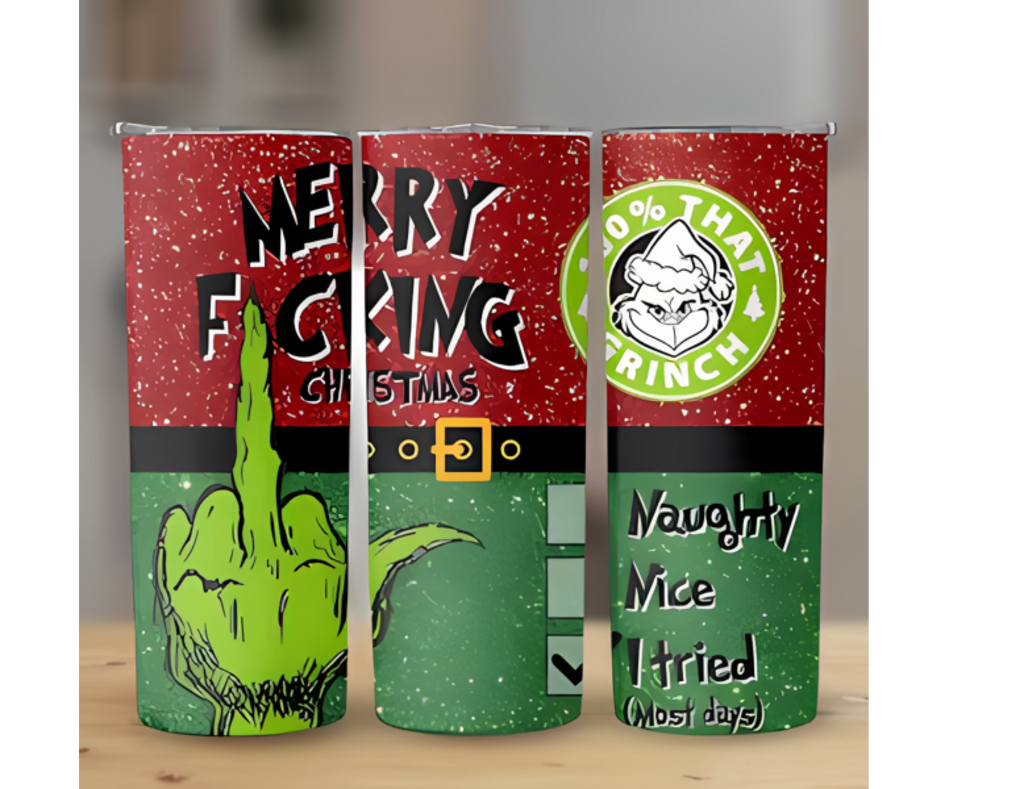 Grinch Middle Finger 20 oz Tumbler