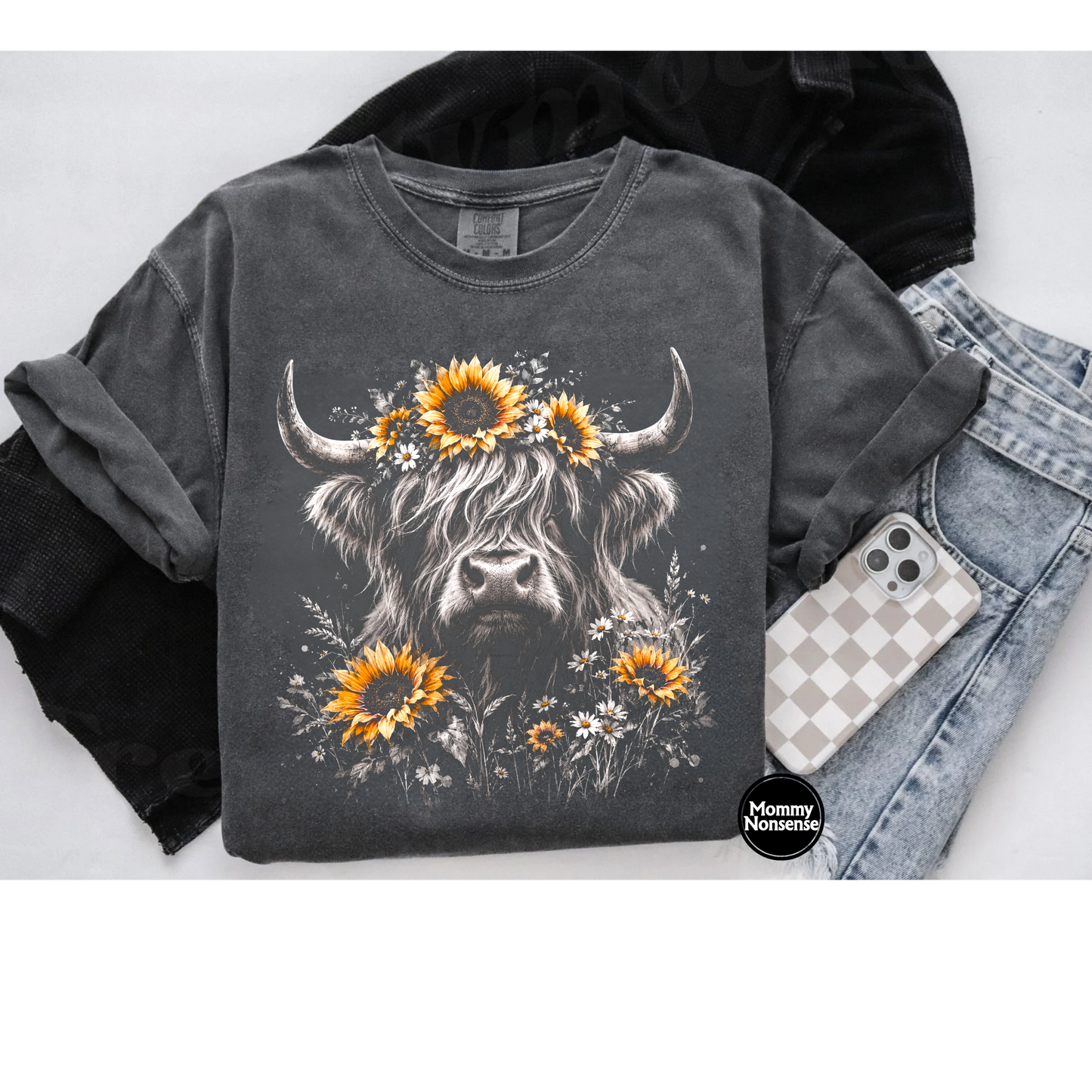 Sunflower Highlander half tone- DTF TRANSFER (L945) DTF Transfer