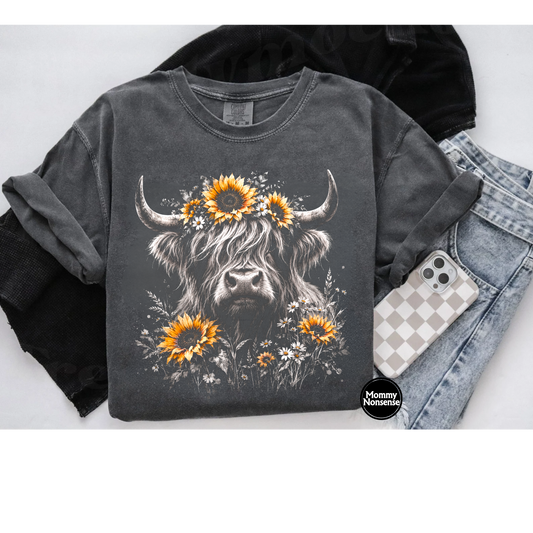 Sunflower Highlander half tone- DTF TRANSFER (L945) DTF Transfer