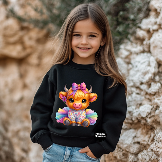 Baby Highlander wearing TUTU- DTF TRANSFER  (Z85)