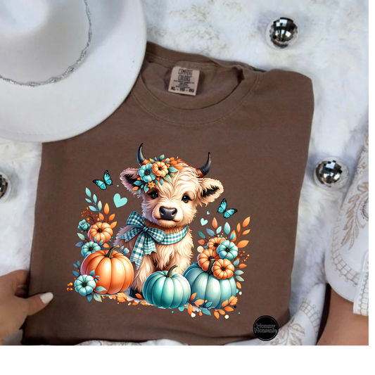 Highlander with pumpkins  -DTF TRANSFER (J24) DTF Transfer