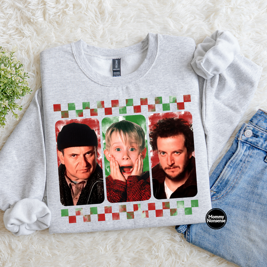 Red and Green Home Alone Crew- DTF TRANSFER (L27) DTF Transfer