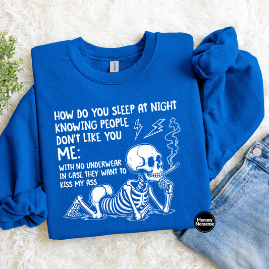 How Do you Sleep At Night (wht)- DTF TRANSFER (K90) DTF Transfer