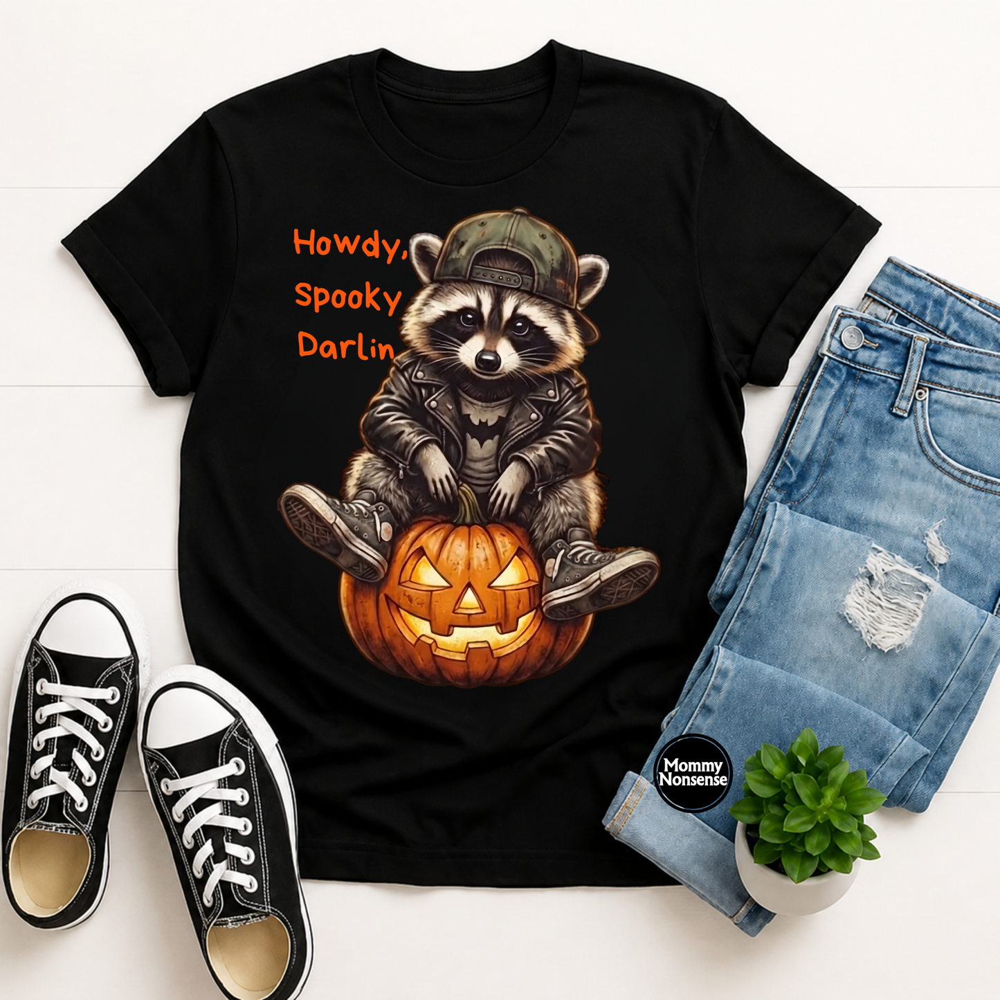 Howdy Spooky Darlin Raccoon- DTF TRANSFER (L812) DTF Transfer