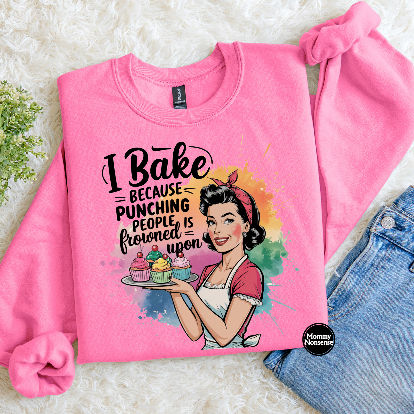 I Bake Because Punching People Is Frowned Upon- DTF TRANSFER (K95) DTF Transfer