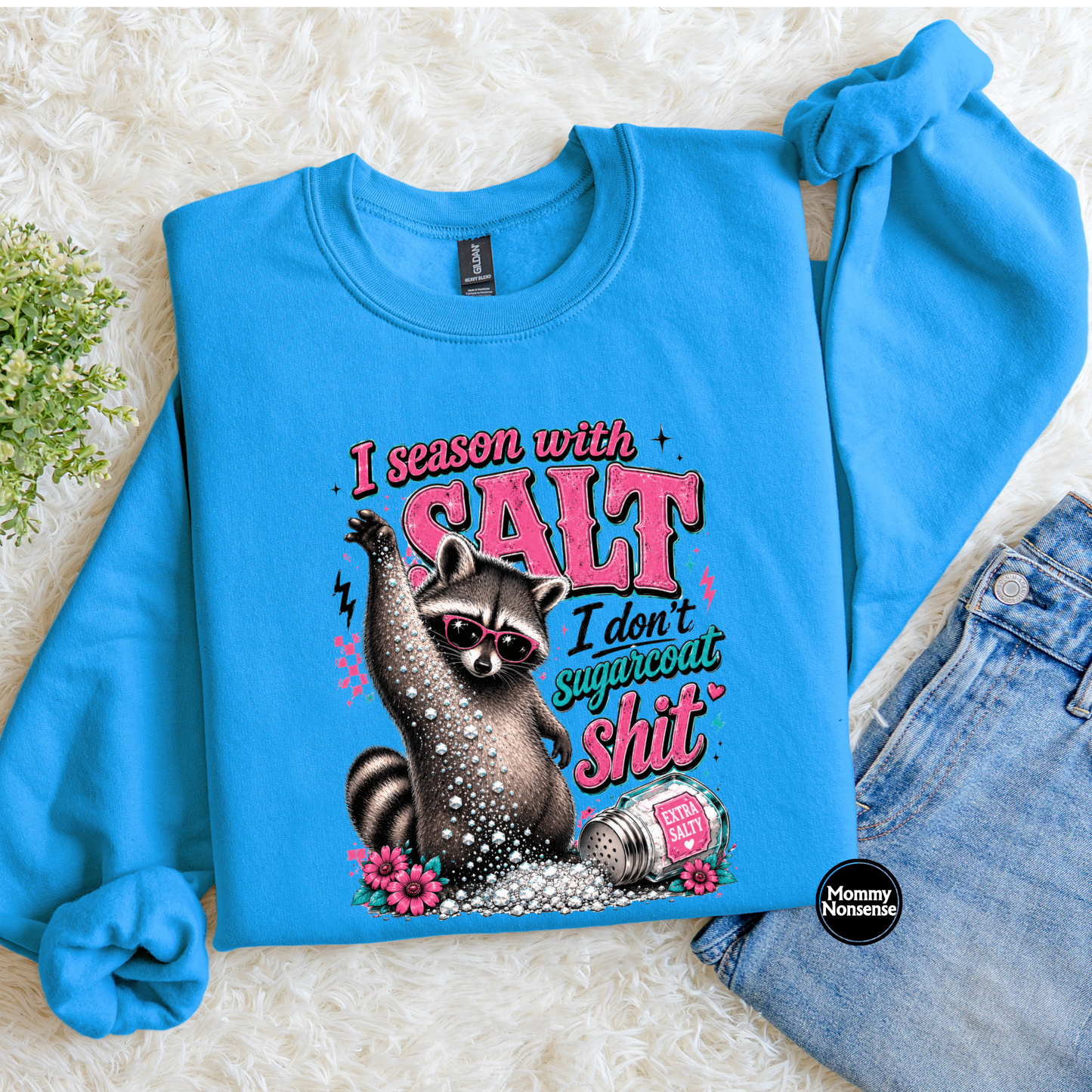 I Season With Salt raccoon- DTF TRANSFER (L800) DTF Transfer