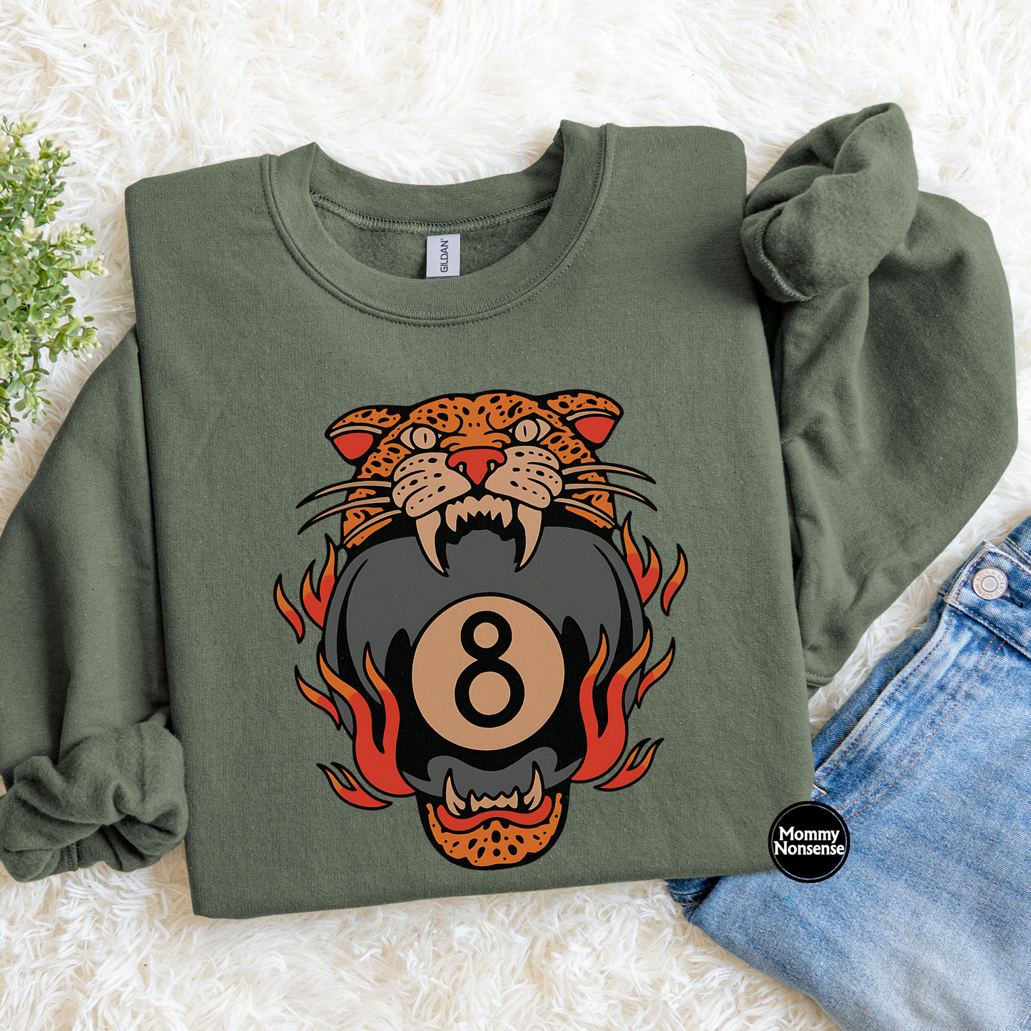 Leopard 8 ball Western- DTF TRANSFER (L284) DTF Transfer