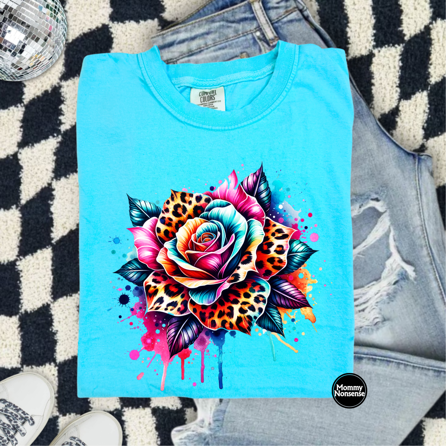 leopard rose- DTF TRANSFER (L585) DTF Transfer