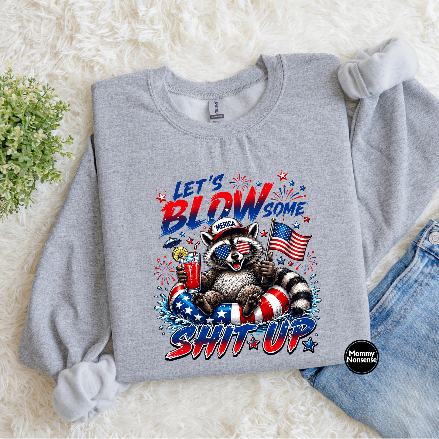Let's Blow Shit Up raccoon- DTF TRANSFER (L734) DTF Transfer