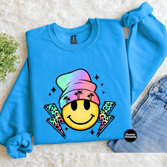 lightning Bolt Smiley- DTF TRANSFER (L707) DTF Transfer