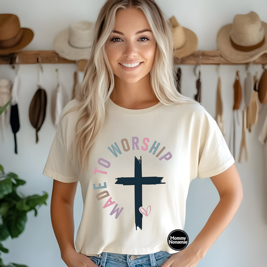 Made To Worship with cross -DTF TRANSFER (D4)
