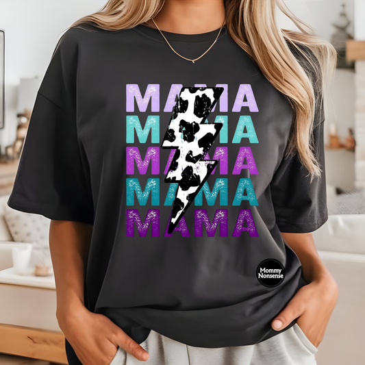 MAMA distressed with lightning bolt- DTF TRANSFER (B4)