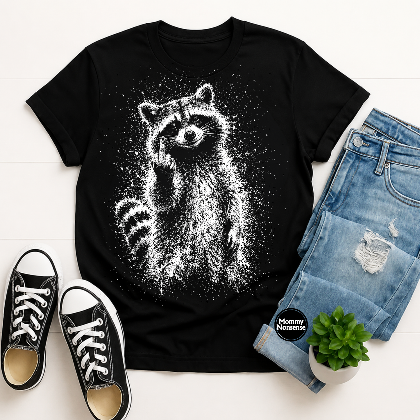 Middle Finger raccoon- DTF TRANSFER (L936) DTF Transfer