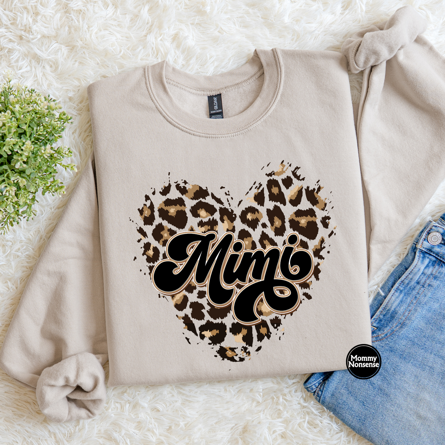 MIMI leopard heart- DTF TRANSFER (L462) DTF Transfer