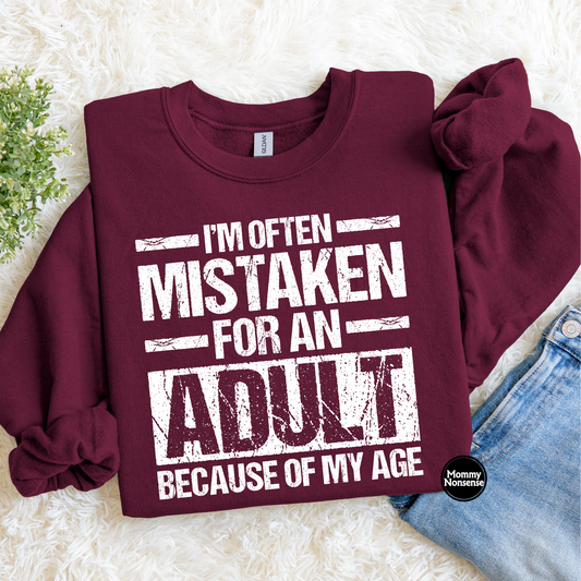 I'm Often Mistaken As An Adult (white)- DTF TRANSFER (L74) DTF Transfer