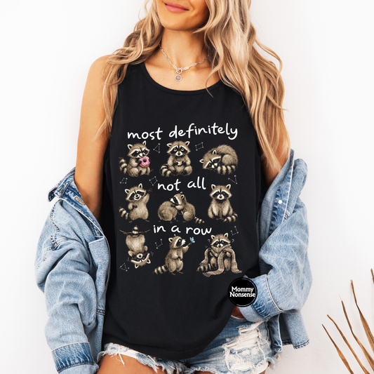 not in a row raccoon- DTF TRANSFER (L948) DTF Transfer