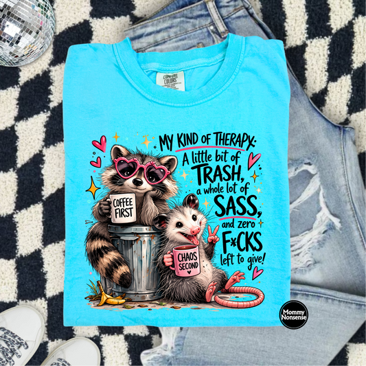 My Kind of Therapy raccoon and possum- DTF TRANSFER (L878) DTF Transfer
