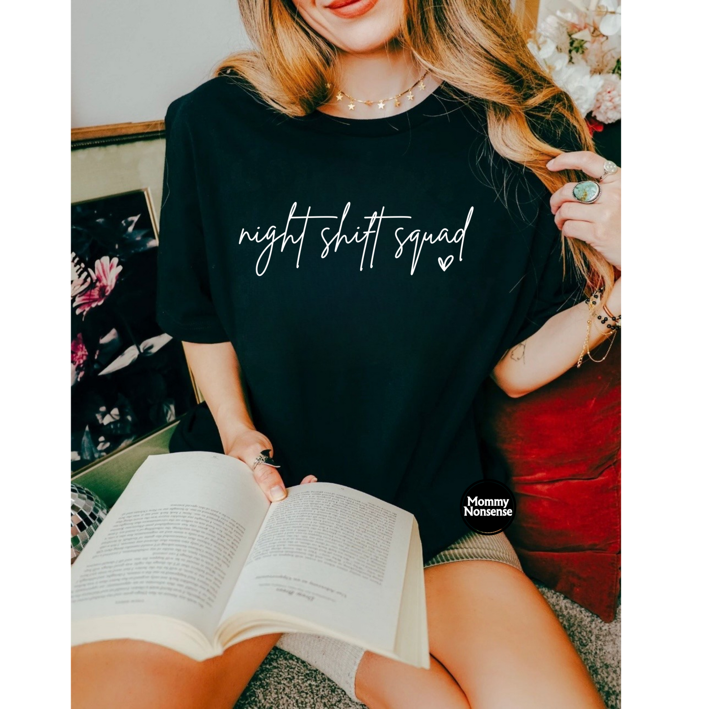 Night Shift Squad (white)- DTF TRANSFER (L856) DTF Transfer