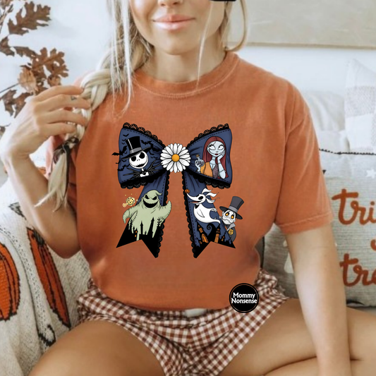 Nightmare Before Christmas Bow-DTF TRANSFER (G7) DTF Transfer