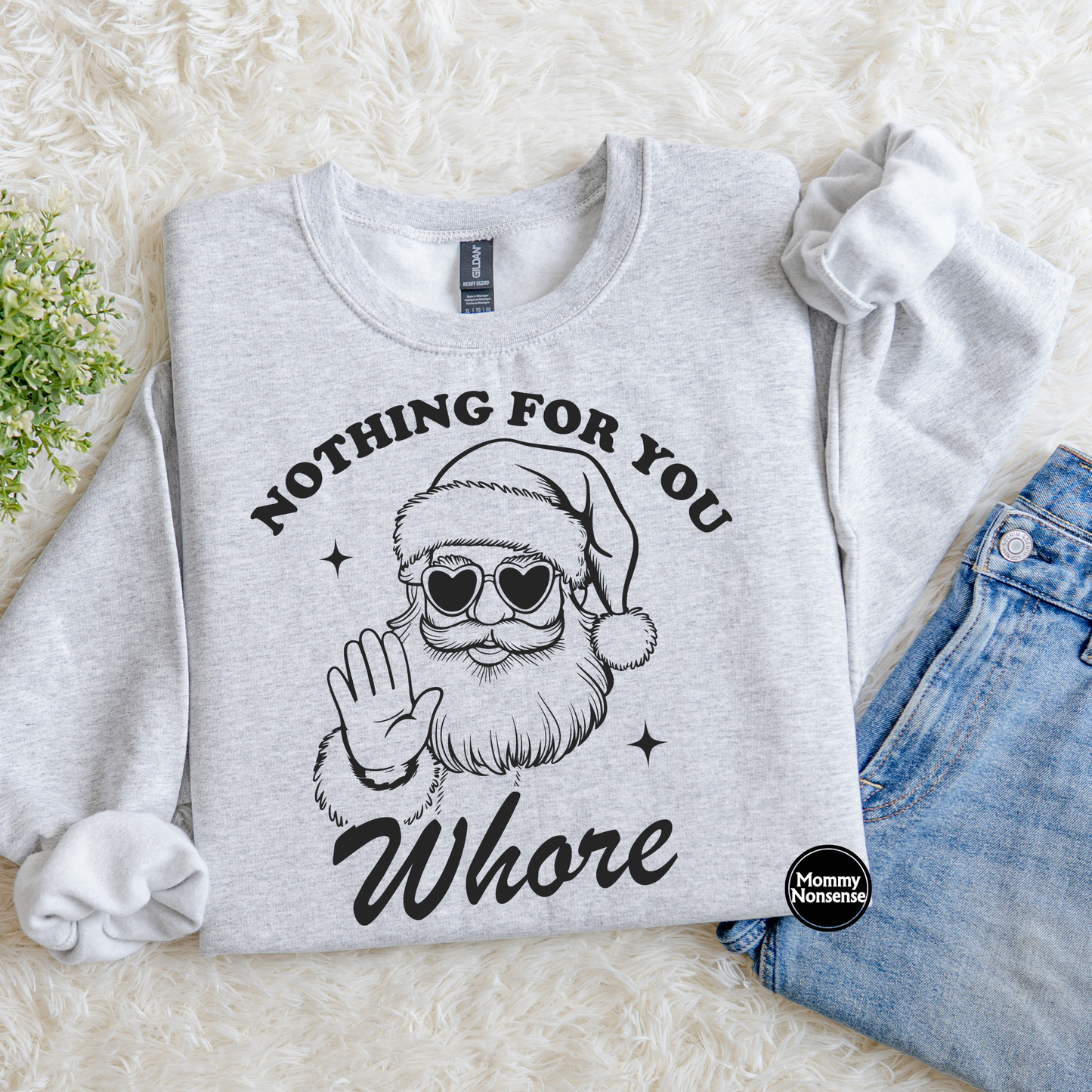 Nothing For You Whore Santa Blk- DTF TRANSFER (L105) DTF Transfer