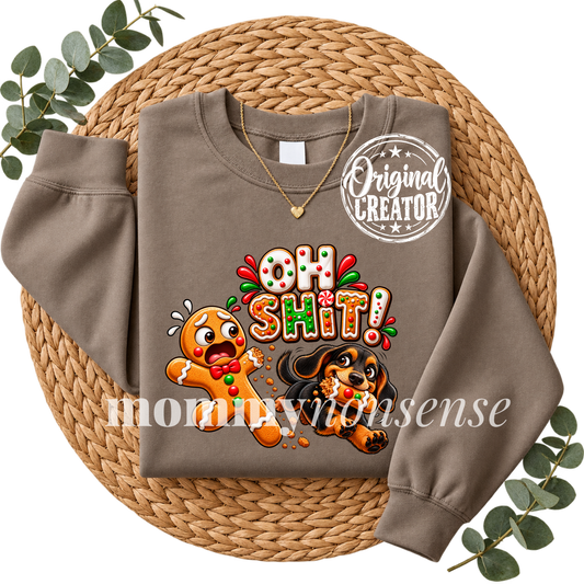 Oh Shit gingerbread Christmas funny