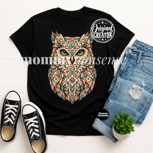 Boho detailed Owl Digital Download