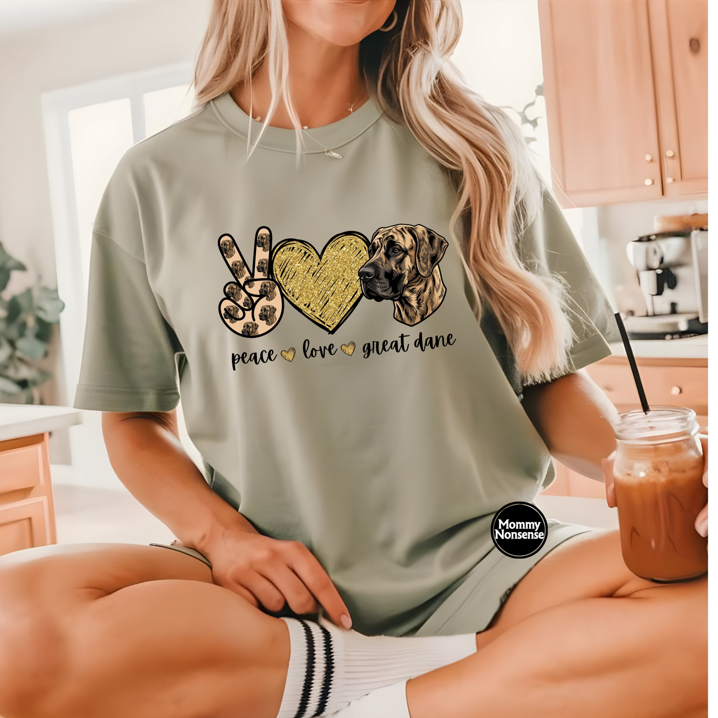 Peace love Great Dane- DTF TRANSFER (L803) DTF Transfer