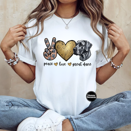 Peace Love Great Danes- DTF TRANSFER (L830) DTF Transfer
