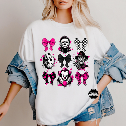 Horror Baddies n pink bows- DTF TRANSFER (A12)
