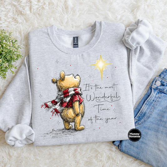 W The P Bear Its The Most Wonderful Time Of The Year- DTF TRANSFER (L37) DTF Transfer