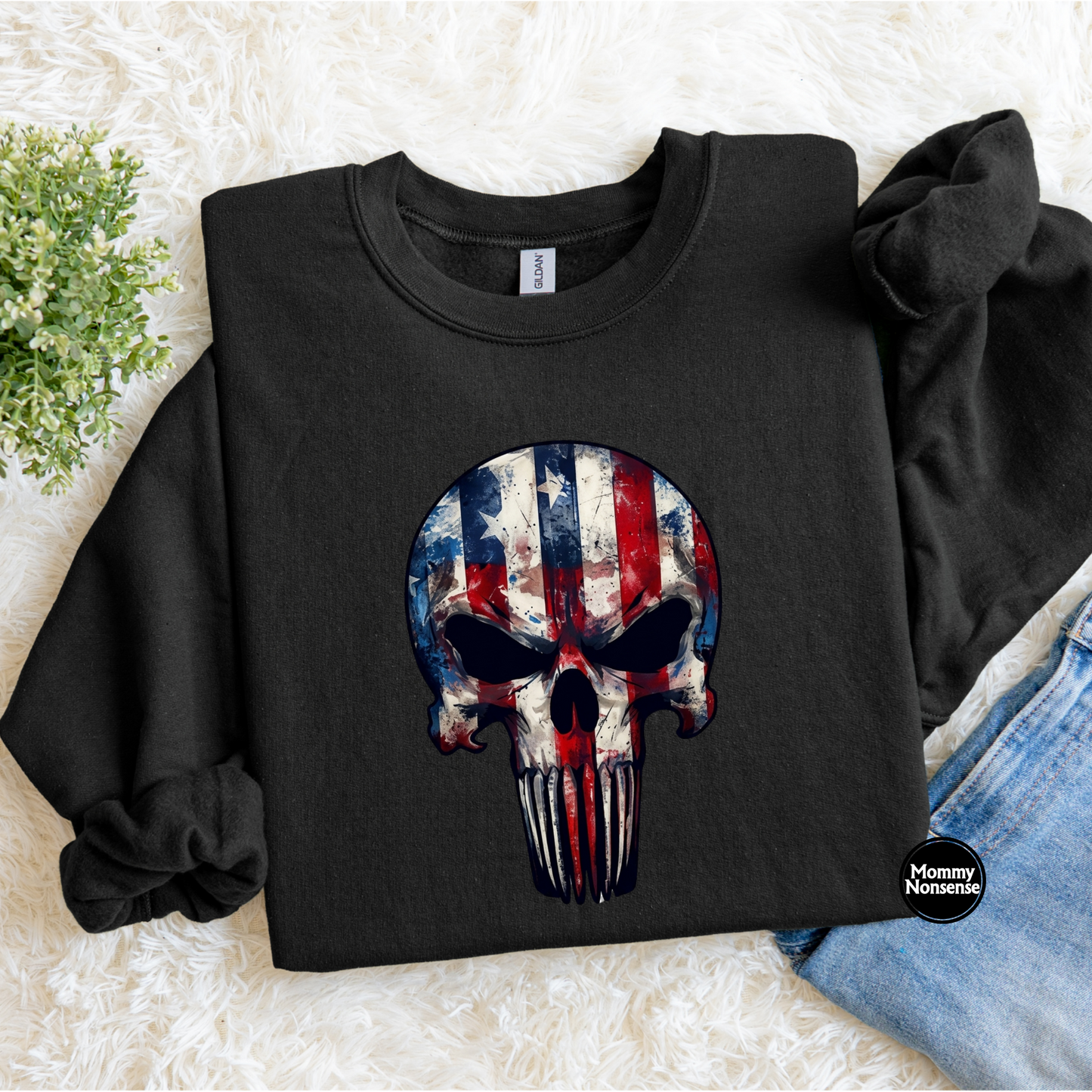 Patriotic Skull- DTF TRANSFER (L781) DTF Transfer