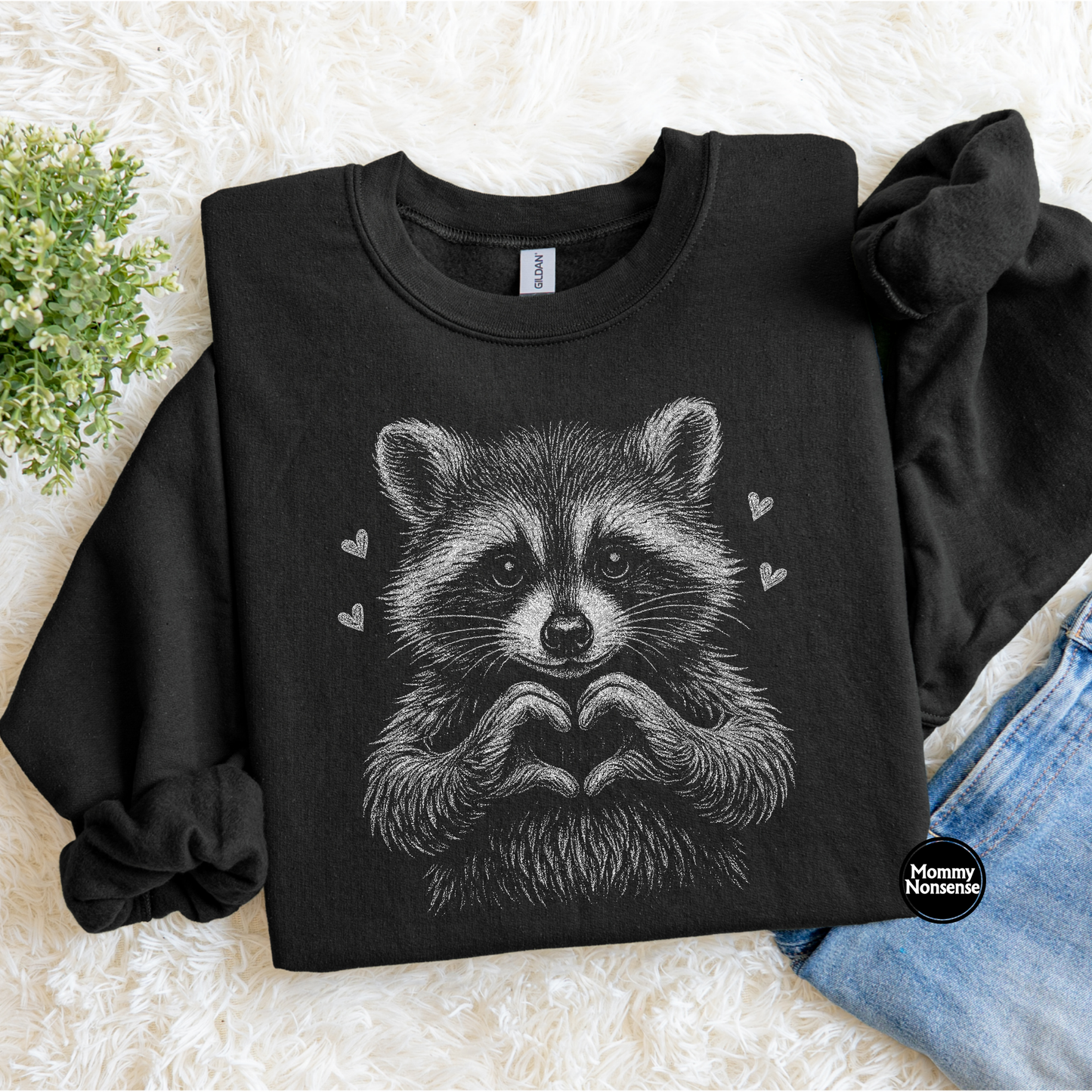 Half Tone Raccoon V-day- DTF TRANSFER (L317) DTF Transfer