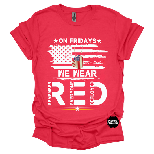 On Fridays We Wear Red (wht)- DTF TRANSFER (L759) DTF Transfer