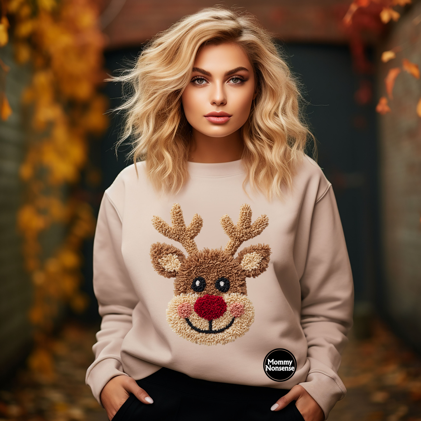 Latch Hook Realistic 3d Look Reindeer- DTF TRANSFER (K31) DTF Transfer