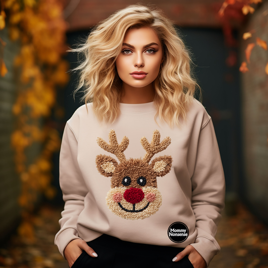 Latch Hook Realistic 3d Look Reindeer- DTF TRANSFER (K31) DTF Transfer