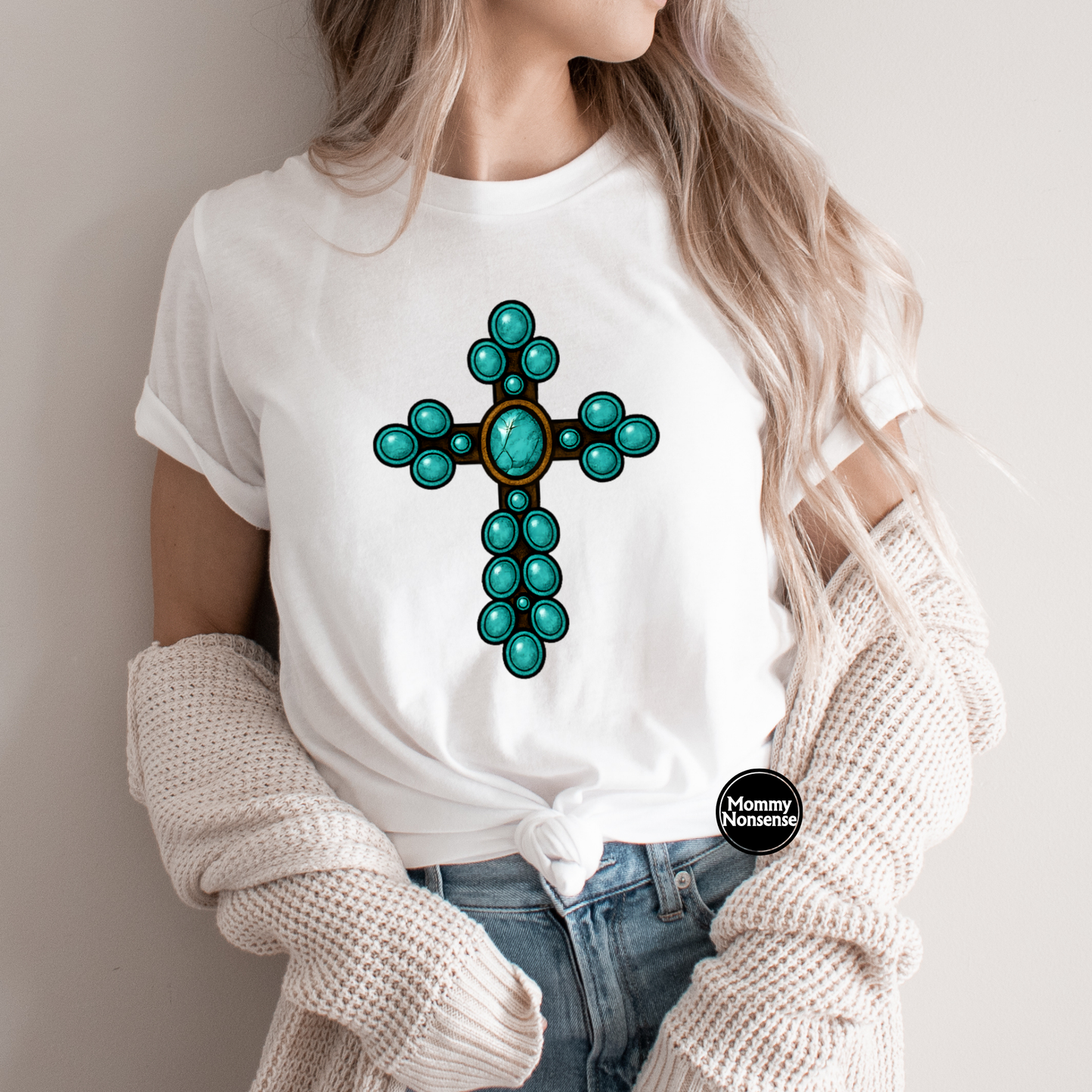 Rhinestone Cross- DTF TRANSFER (L160) DTF Transfer