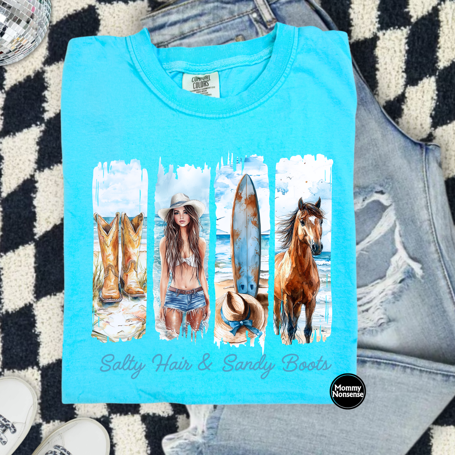 Salty Hair and Sandy boots- DTF TRANSFER (L446) DTF Transfer