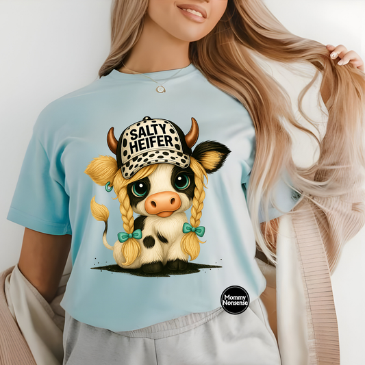 Salty Heifer Cow -DTF TRANSFER (H89) DTF Transfer