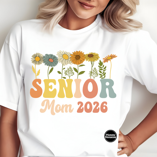 Senior Mom 2026 flowers-DTF TRANSFER (H2) DTF Transfer