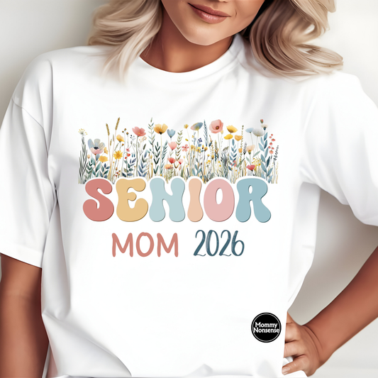 Senior Mom 2026 Wildflowers-DTF TRANSFER (H1) DTF Transfer
