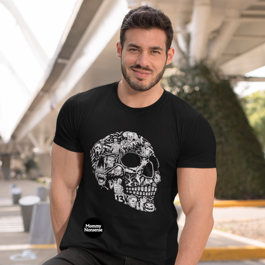 Skull filled with horror baddies -DTF TRANSFER (D12)