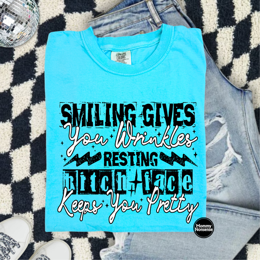Smiling Gives You Wrinkles- DTF TRANSFER (L468) DTF Transfer